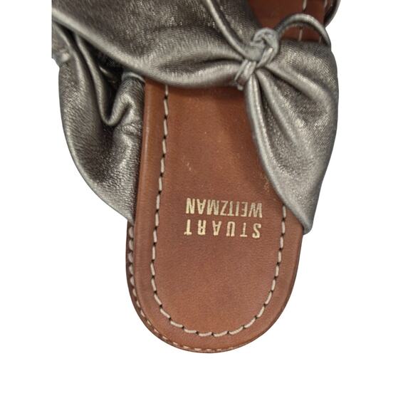 Stuart Weitzman Metallic Leather Lace-Up Sandals Womens Size 6 - Picture 4 of 5